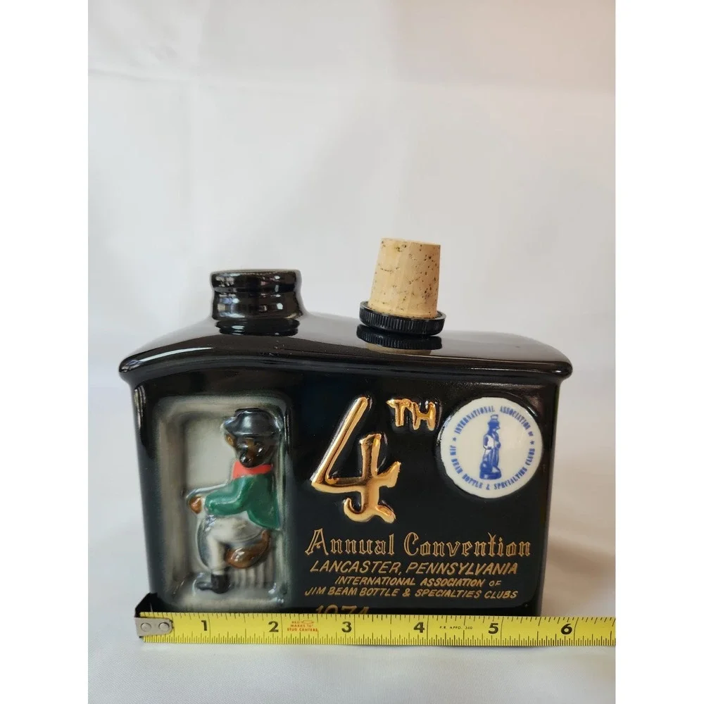 VTG Jim Beam Horse Carriage 4th Annual Convention Decanter 1974 Empty No Wheels